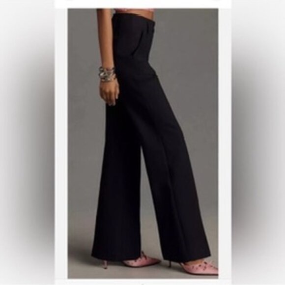Maeve by Anthropologie The Naomi Pants Black High Rise Flare Size 4 NWT - Picture 3 of 16